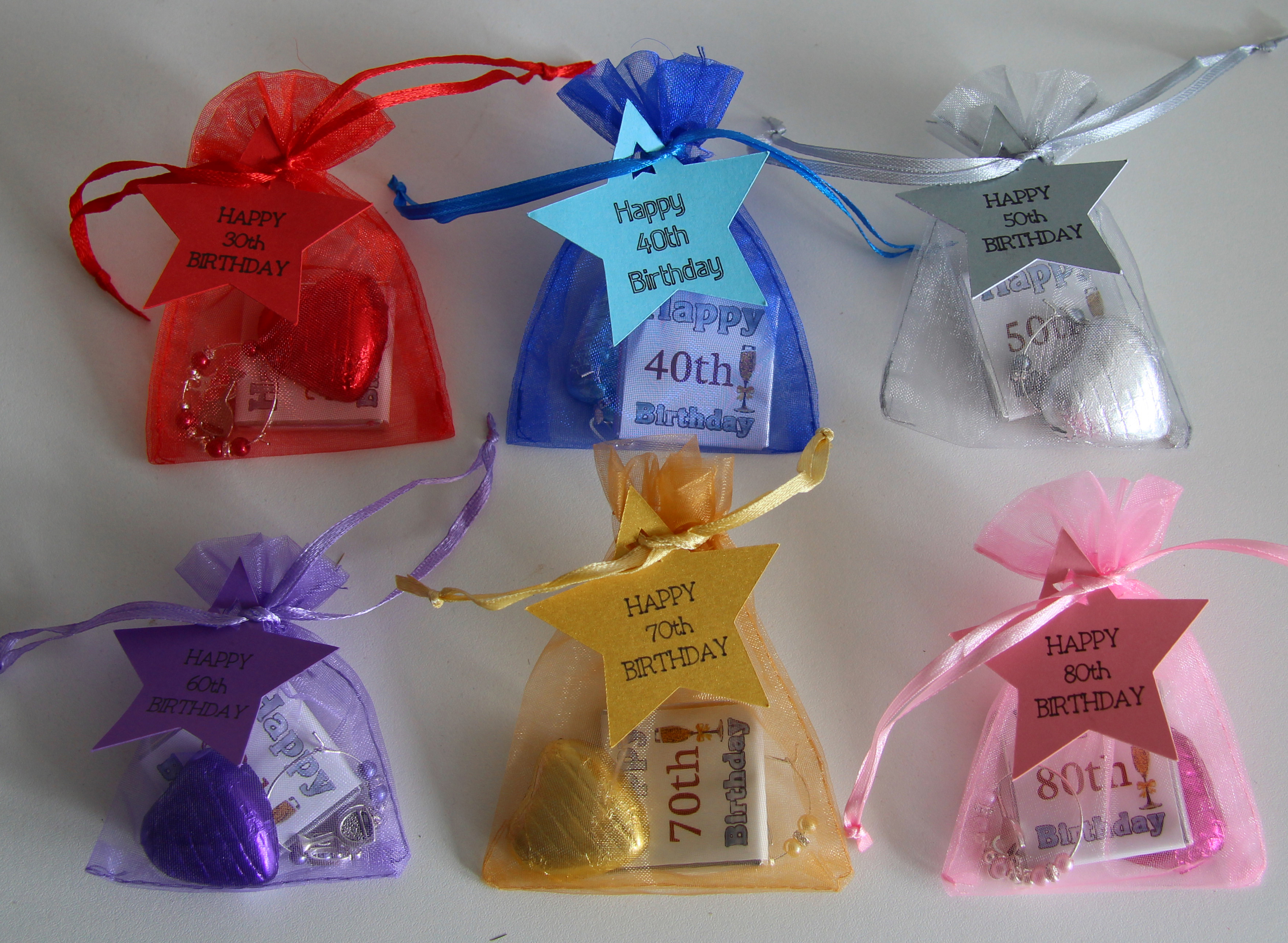 80th Birthday favour bags - Hampshire Flower Barn